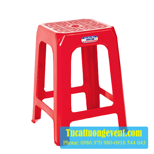 Ghế nhựa cao đỏ - ảnh 1